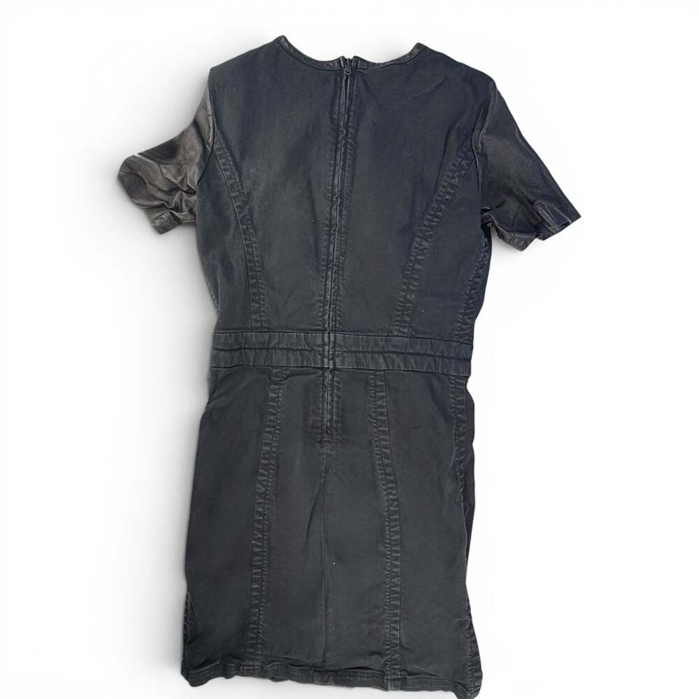 Marc by Marc Jacobs Leather Sleeve Denim Mini Dress Size 0 - Picture 2 of 5